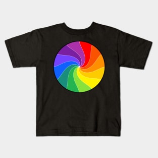 Twelve Color Wheel, a Happy Twirled Rainbow Kids T-Shirt